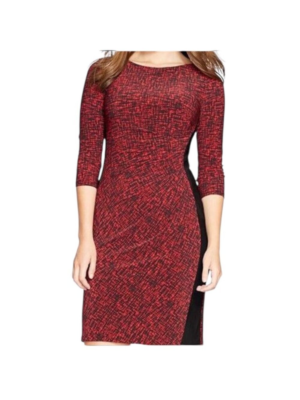 Lauren Ralph Lauren Women's Red & Black Abstract Print Dress Size 18
